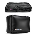 91L Large Vacuum Compression Bag for Bedding with IP68 Airtight Zipper, Heavy Duty & Soft Space Saver Vacuum Bags, 100% Waterproof Blanket Clothes Storage Bag, Reusable Vacuum Packing Cubes for Apartment Dorn Travel，Black