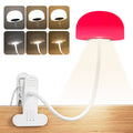 Mushroom Reading Light Clip On Lamp with 670nm Red Light Night Light Sleeping Aid for Students, USB Eye- Caring Bedside Lamp with Metal Clamp & Timer for School Dorn Bunk Bed Headboard, Dimmble
