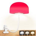 Mushroom Reading Light Clip On Lamp with 670nm Red Light Night Light Sleeping Aid for Students, USB Eye- Caring Bedside Lamp with Metal Clamp & Timer for School Dorn Bunk Bed Headboard, Dimmble